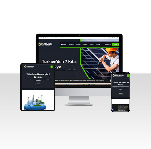 Güneş Paneli ve Enerji Firması Web Sitesi Paketi - Küre