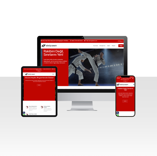 Dövüş Sporları ve Dövüş Salonu Web Sitesi Paketi - Ring